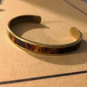 Sergio Lub Tortoise Shell and Gold Open Back Bracelet
